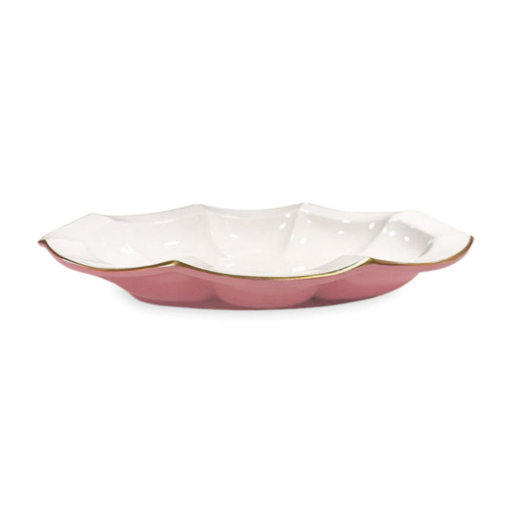 Encanto Devon Oval  Platter (Pink And White)