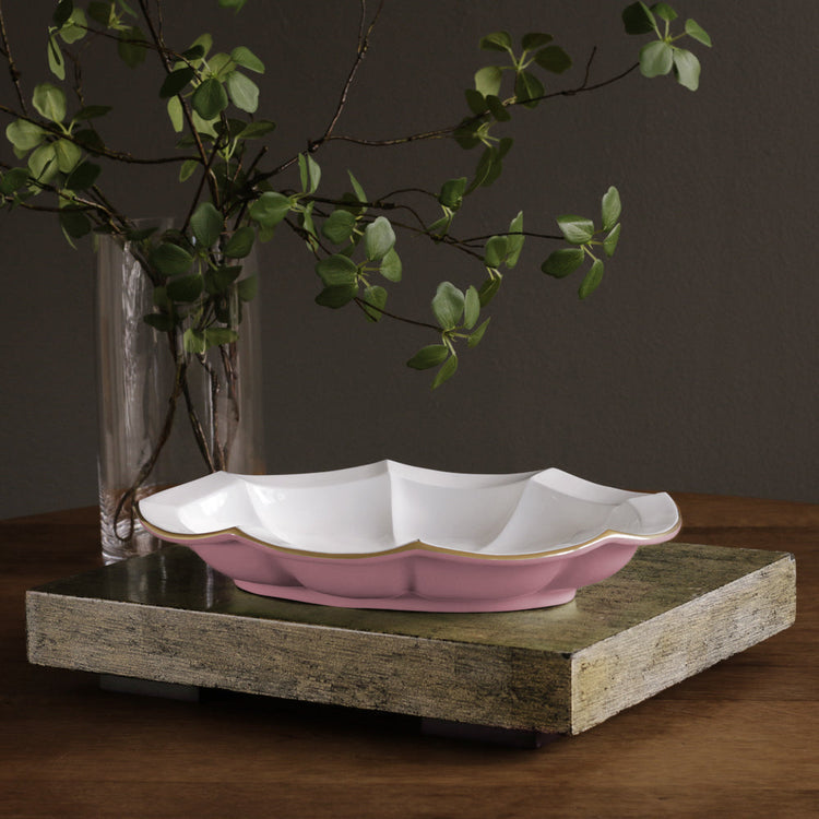 Encanto Devon Oval  Platter (Pink And White)