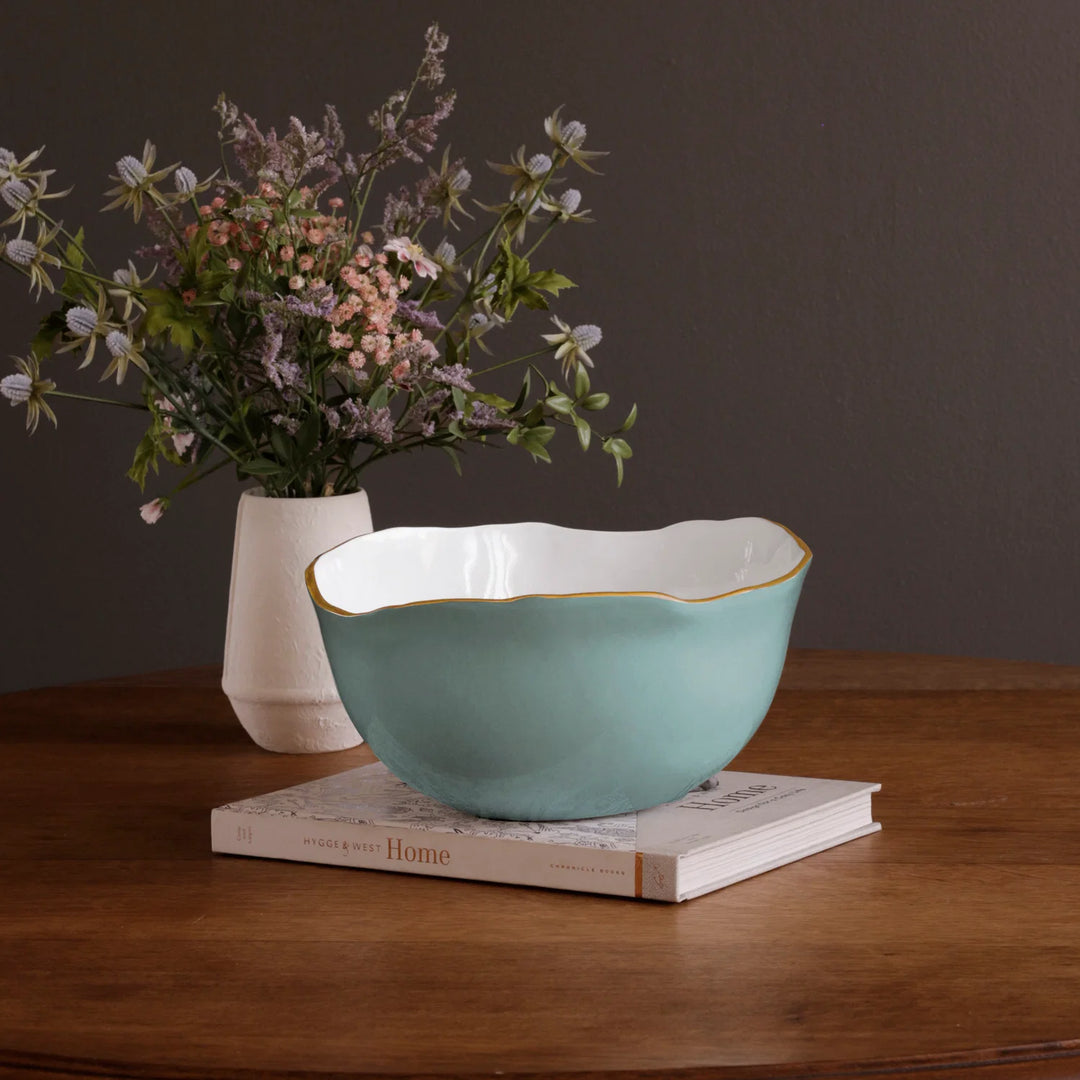 Encanto Osaka Large Bowl (Turquoise And White)