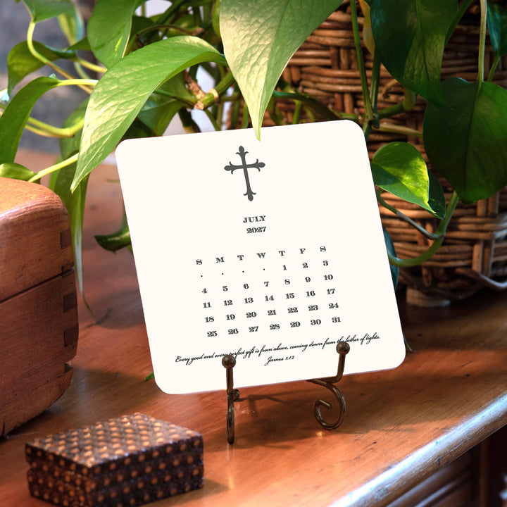 2027 Cross Calendar with Easel
