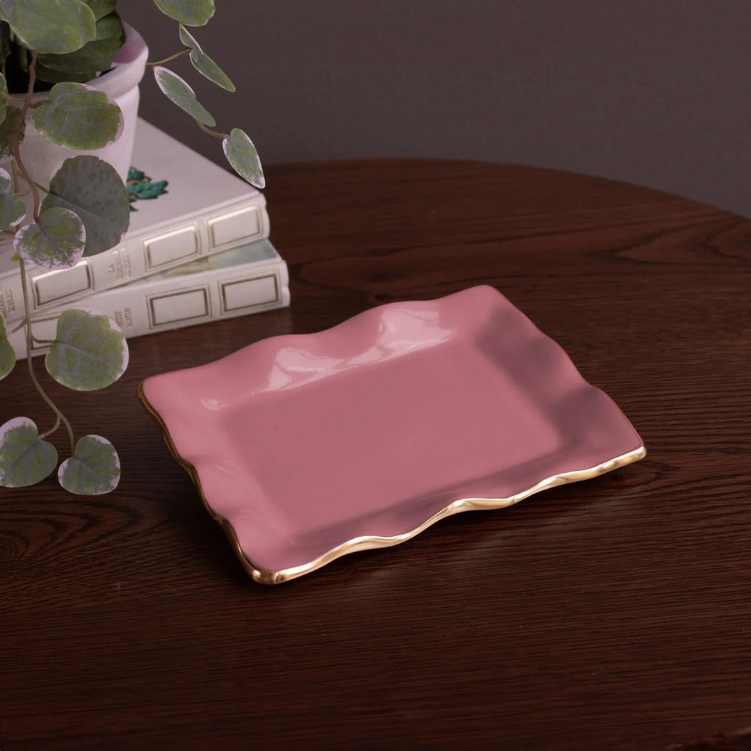 Encanto Vento Small Rectangular Tray (Pink)