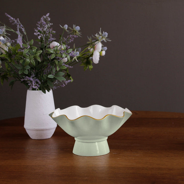 Encanto Carola Small Pedestal (Pistachio And White)