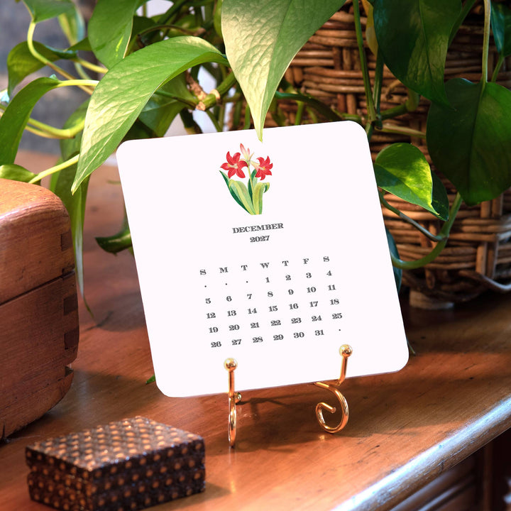 2027 Floral Calendar with Easel