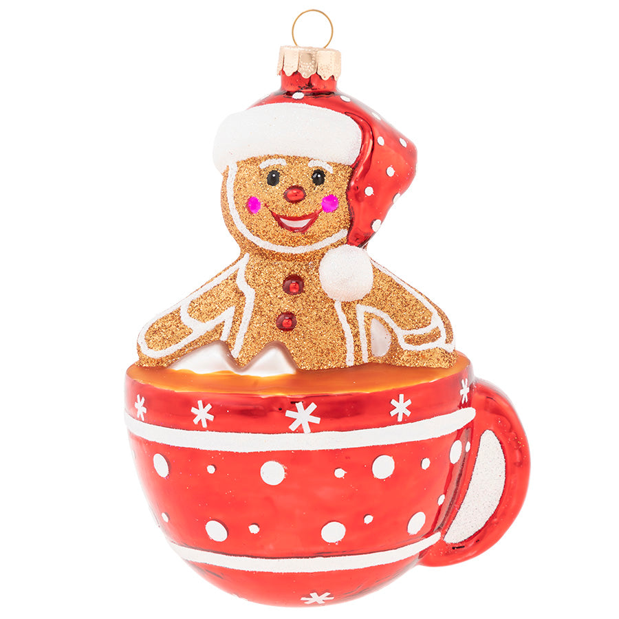 Gingerbread Man In Hot Chocolate Ornament