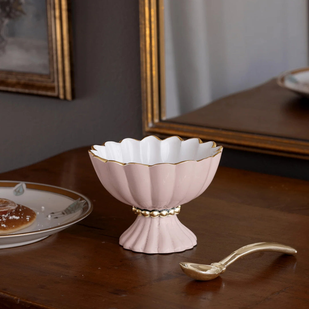ENCANTO Vienna Mini Pedestal with Spoon (Camellia and White)