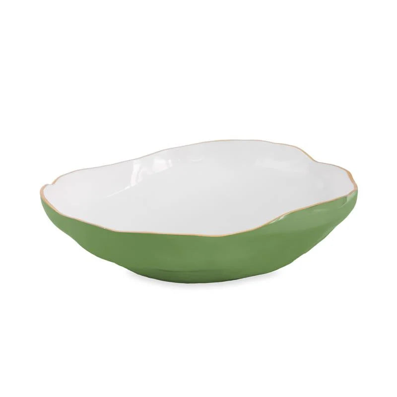 ENCANTO  Nuevo Large Bowl (Leaf Green and White)