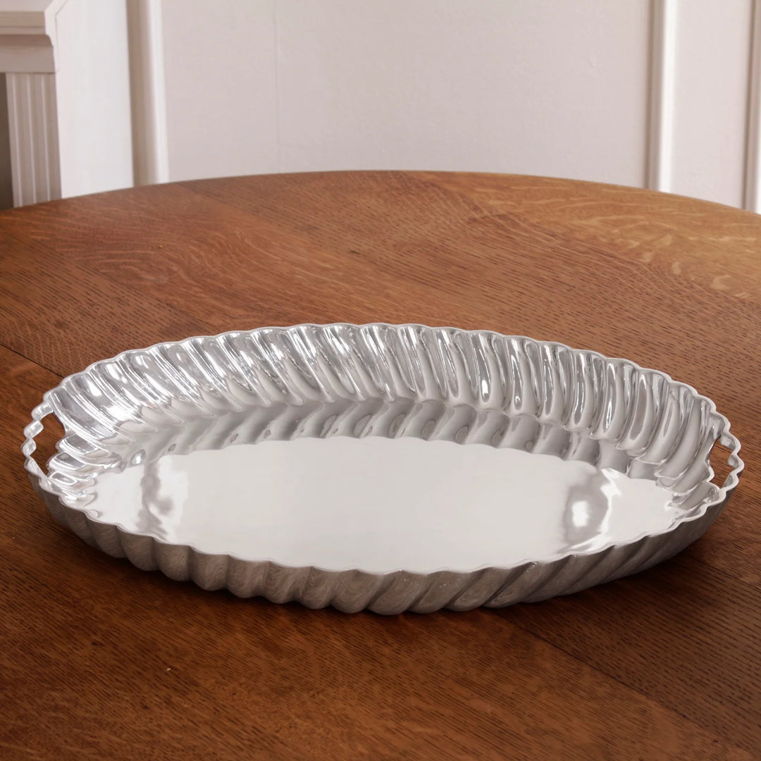 Vintage Swirl Oval Tray with Handles