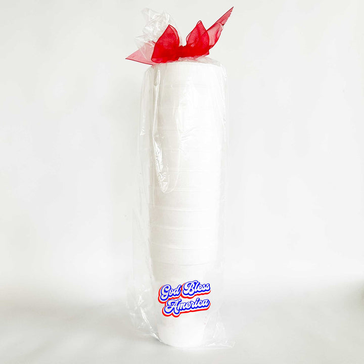 God Bless America Script Foam Cup 10 Pack