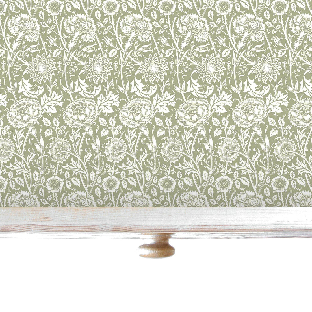 FRESH LINEN SCENTED Drawer Liners in SAGE GREEN William Morris Design