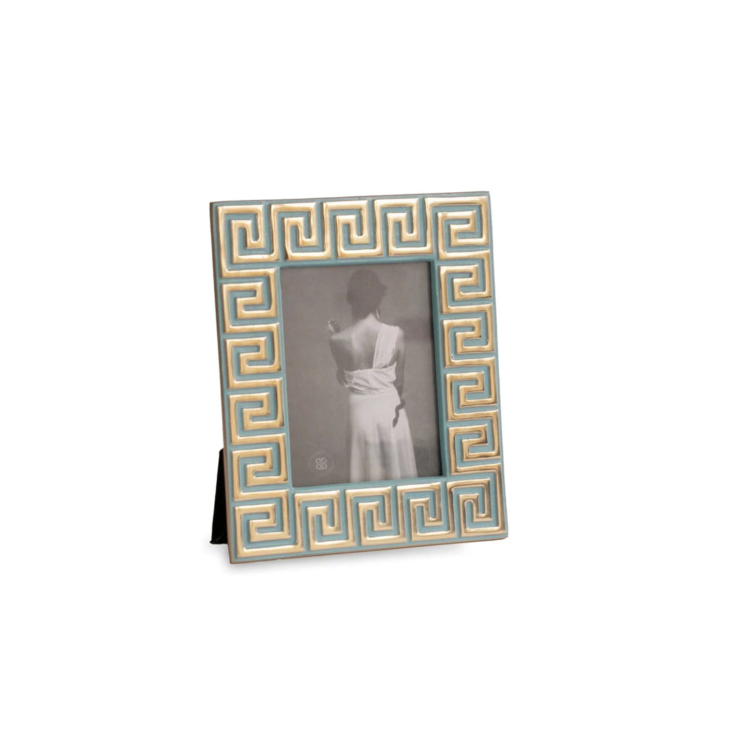 ENCANTO Greek Key Frame 4 x 6  (Turquoise)