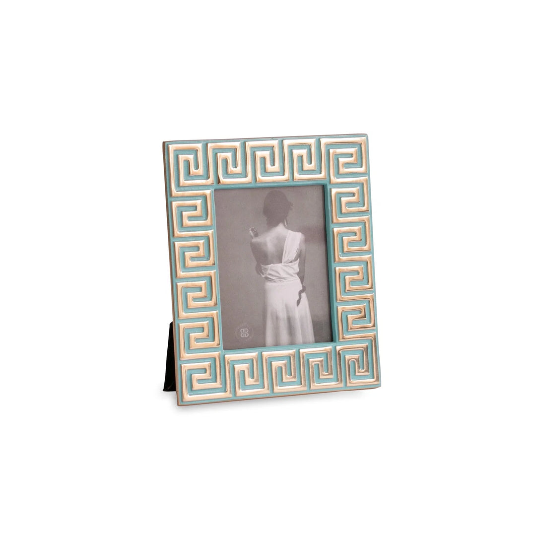 ENCANTO Greek Key Frame 5 x 7 (Turquoise)