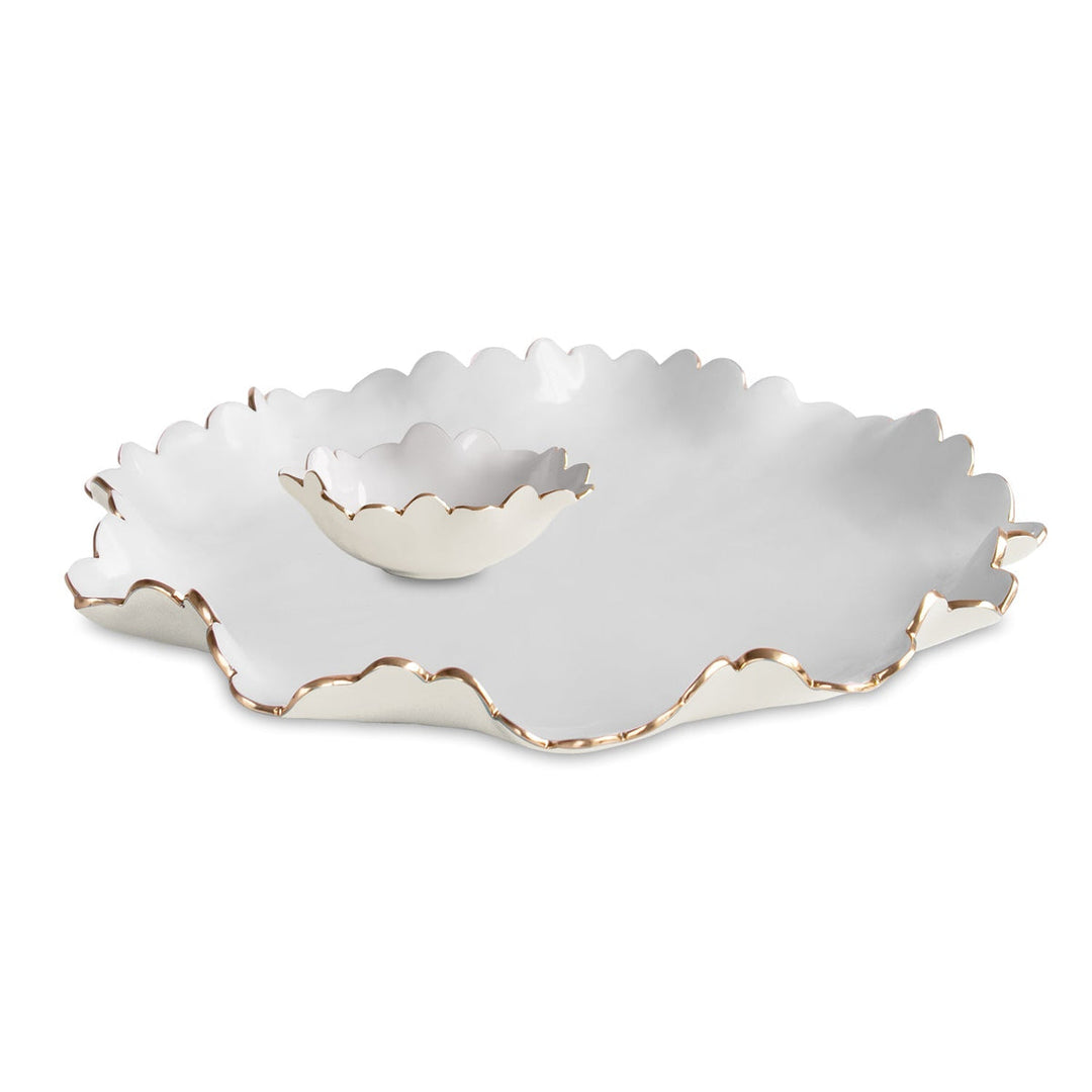 Encanto Colette Large Chip & Dip (Cream and White)