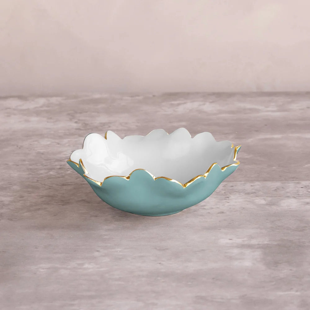 ENCANTO Colette Mini Round Bowl  (Turquoise and White)