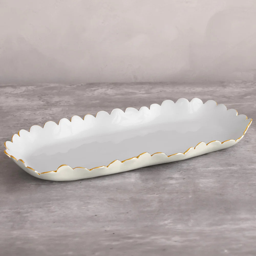 Encanto Colette Oblong Tray (Cream and White)