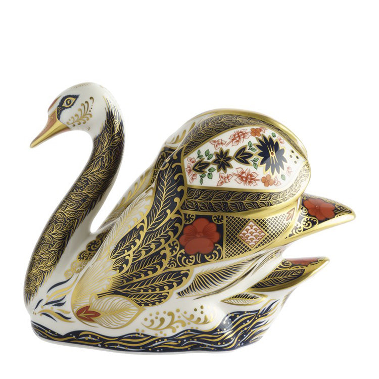 Paperweights Collection Old Imari Solid Gold Band Swan