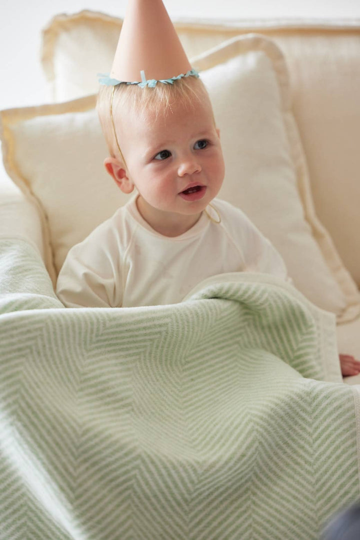 Harborview Herringbone Sprout Green Mini Blanket