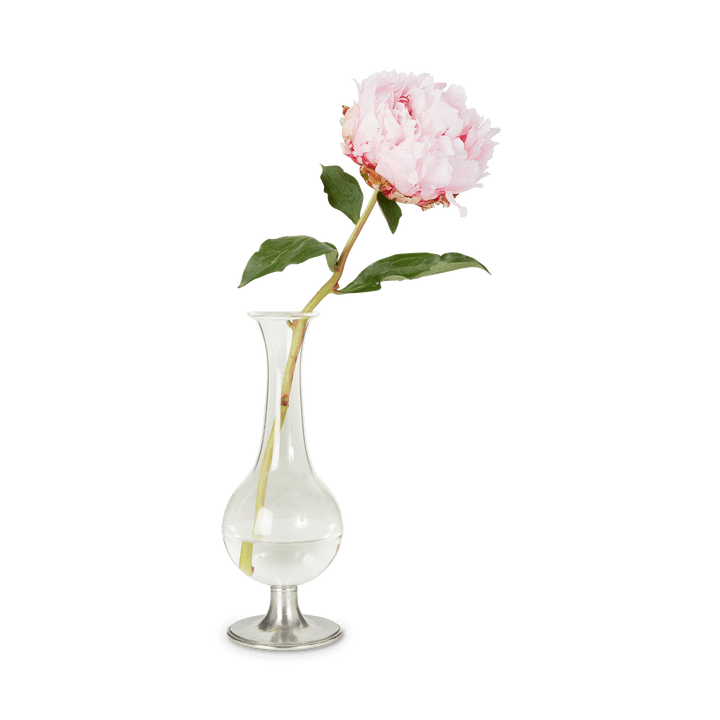 Pewter Footed Glass Vase