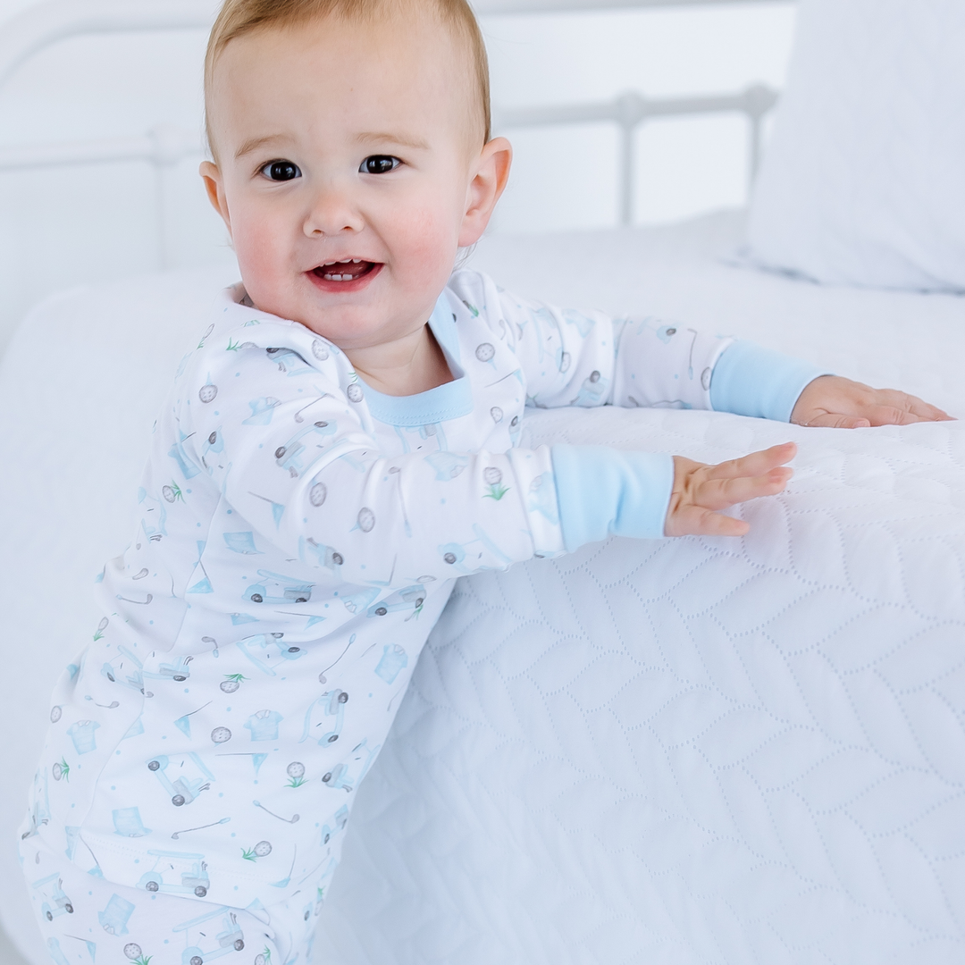 Little Golfer Long Pajamas - Light Blue