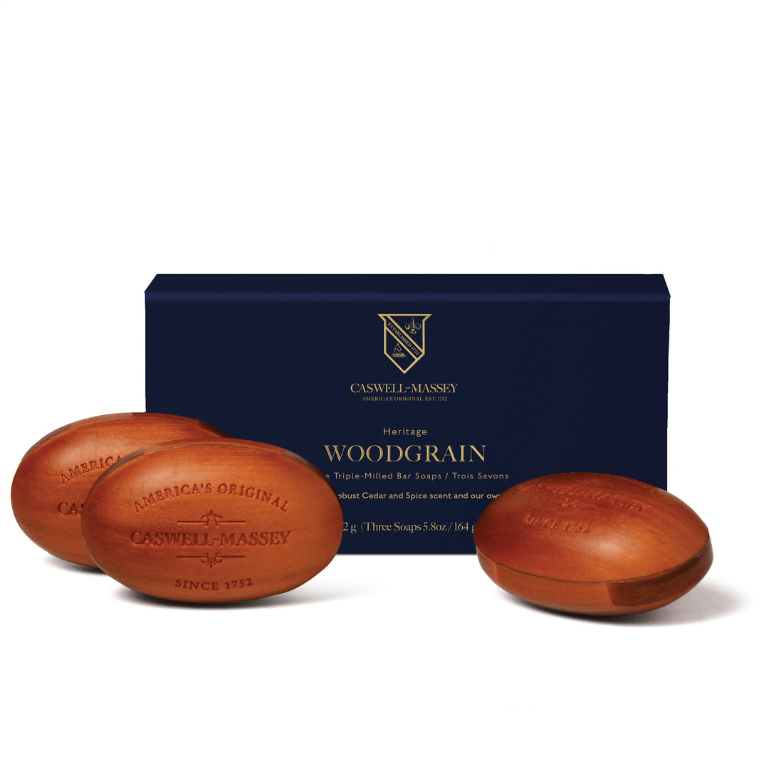 Woodgrain Sandalwood Natural Bar Soap Gift Set, 3 x 5.8oz