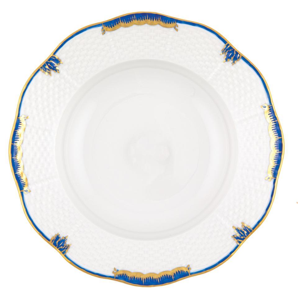 Princess Victoria Blue Rim Soup Plate