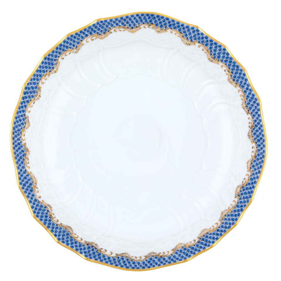 Fish Scale Blue Scalloped Dinner Bowl