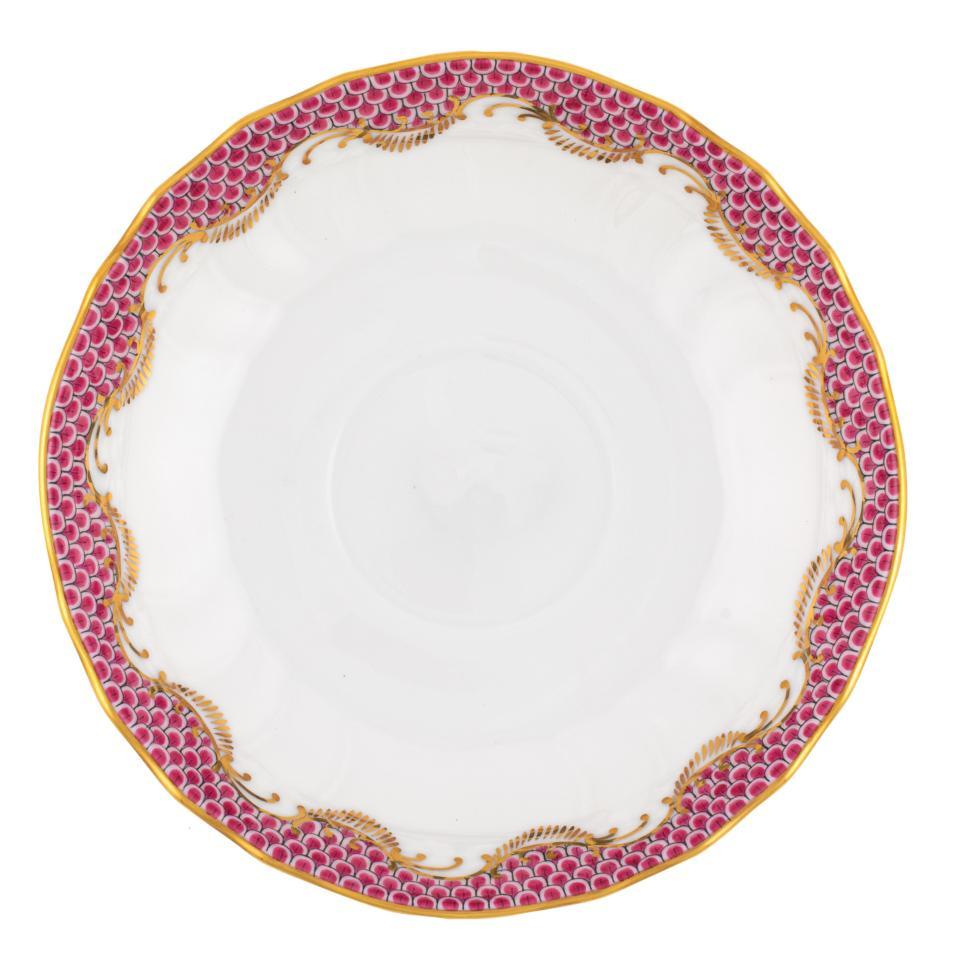 Fish Scale Pink Canton Saucer