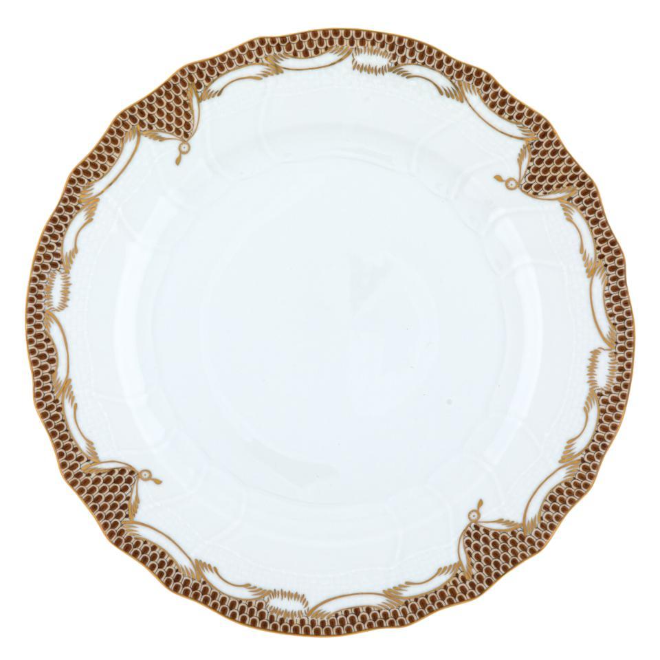 Fish Scale Brown Dinner Plate