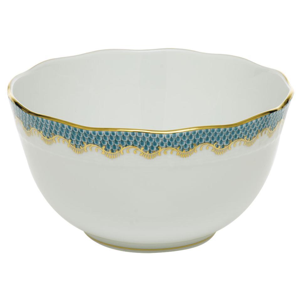 Fish Scale Turquoise Round Bowl
