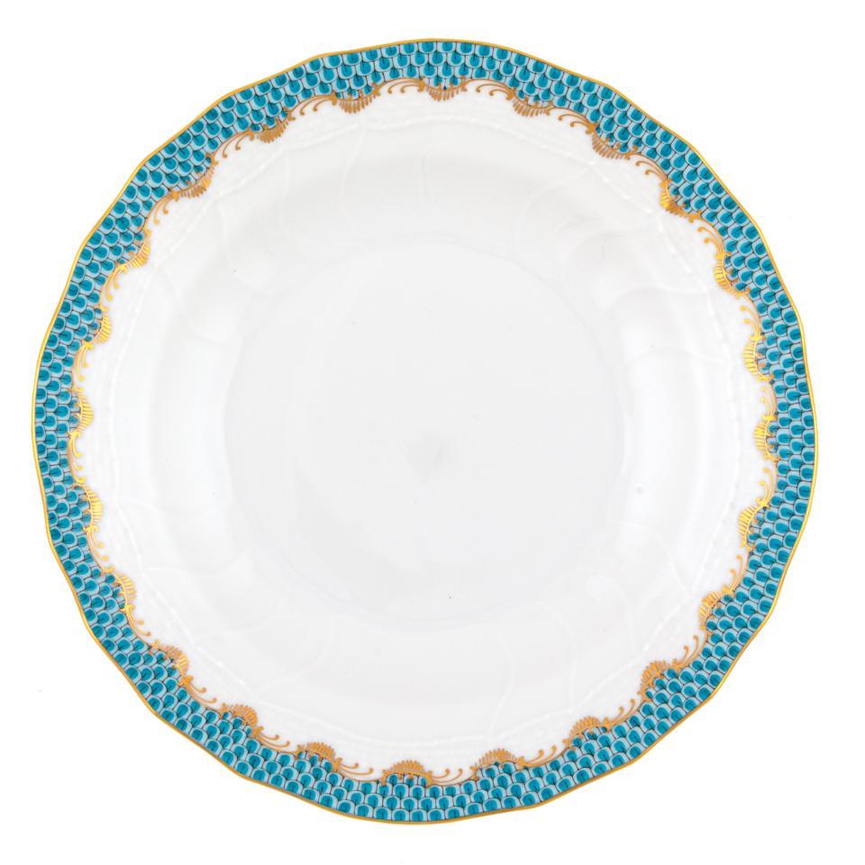 Fish Scale Turquoise Dessert Plate