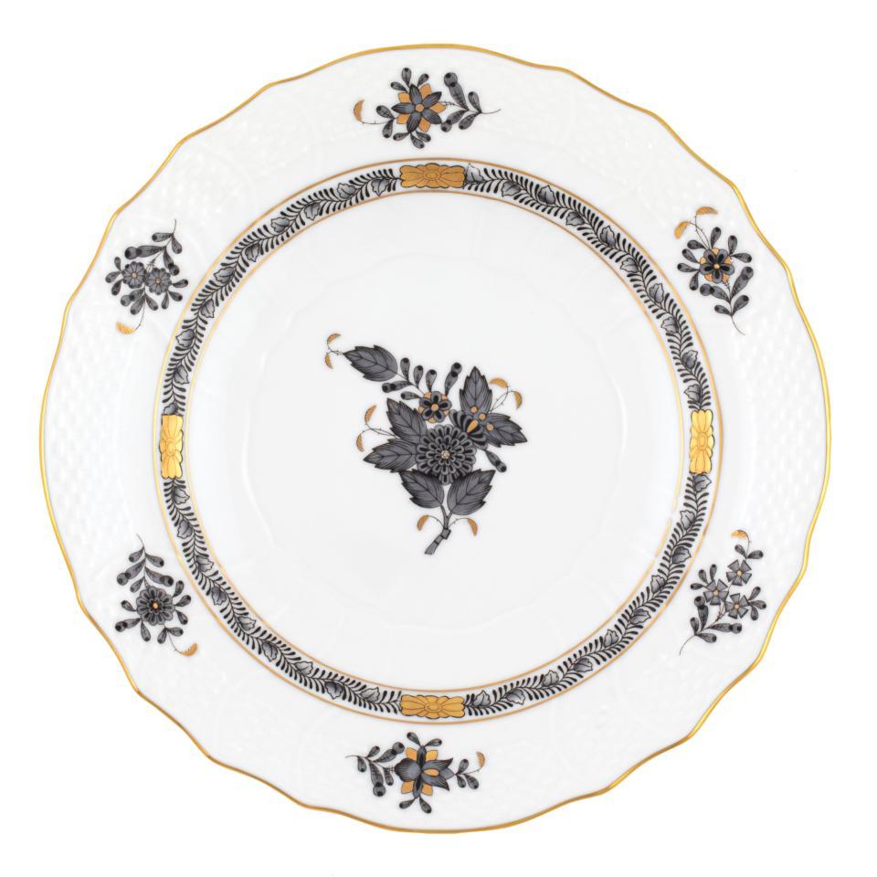 Chinese Bouquet Black Salad Plate