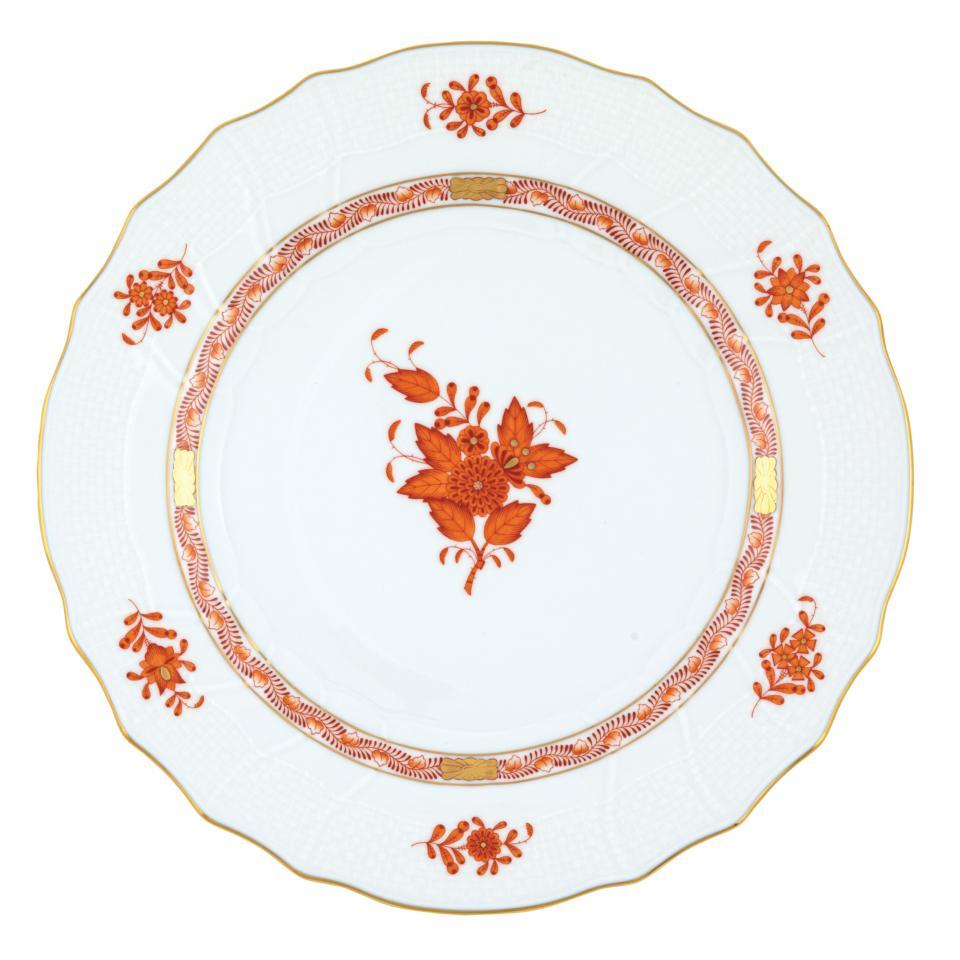 Chinese Bouquet Rust Dinner Plate