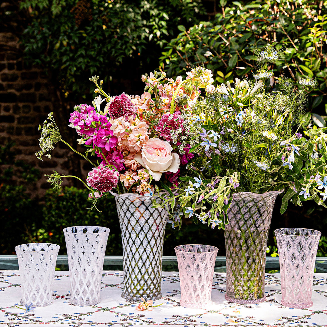 Trellis 9" Flared Vase - White