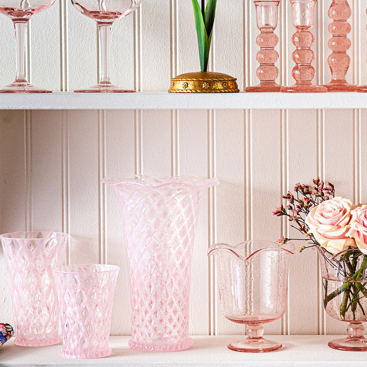 Trellis 9" Flared Vase - Blush