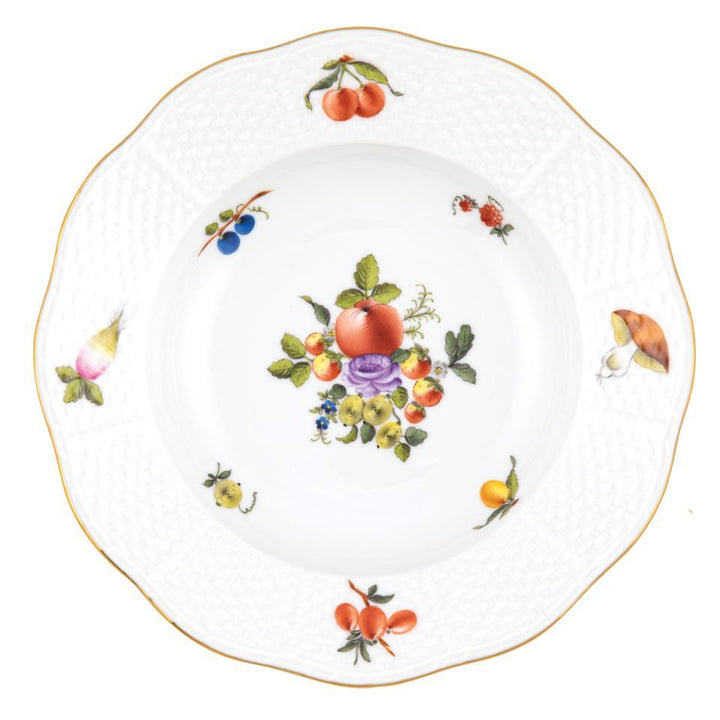Fruits & Flowers Rim Soup Plate