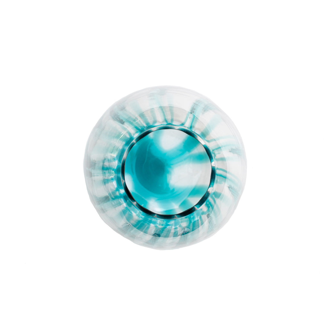 Bolla Glass Ash Blue Medium Pleated Vase