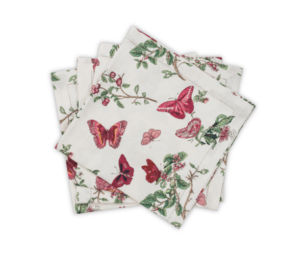 Baudin Butterfly Napkins 22"X 22"- Set of 4