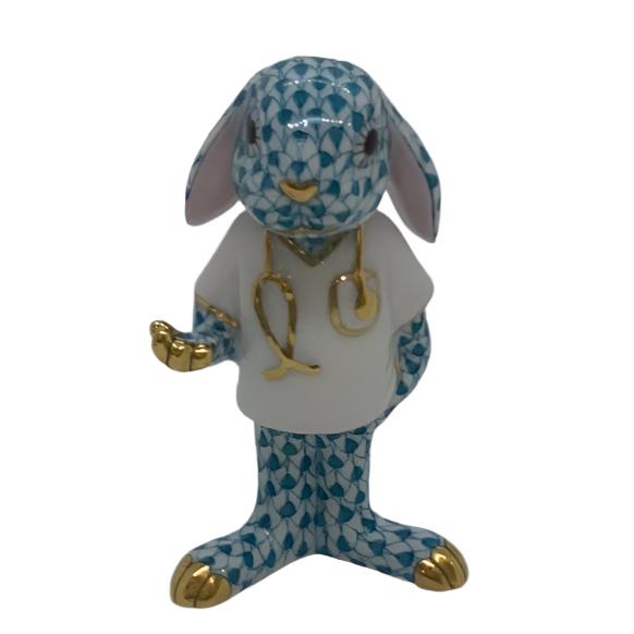 Turquoise Medical Bunny by Herend