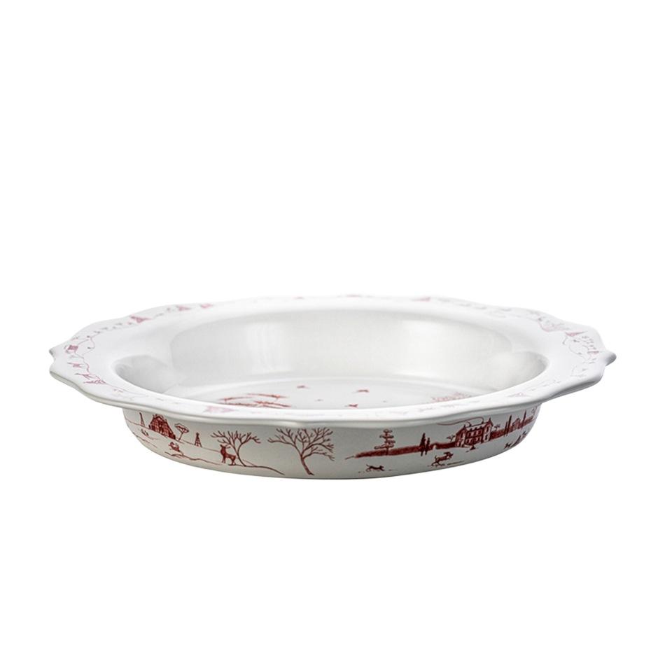 Country Estate Winter Frolic Ruby Pie Dish