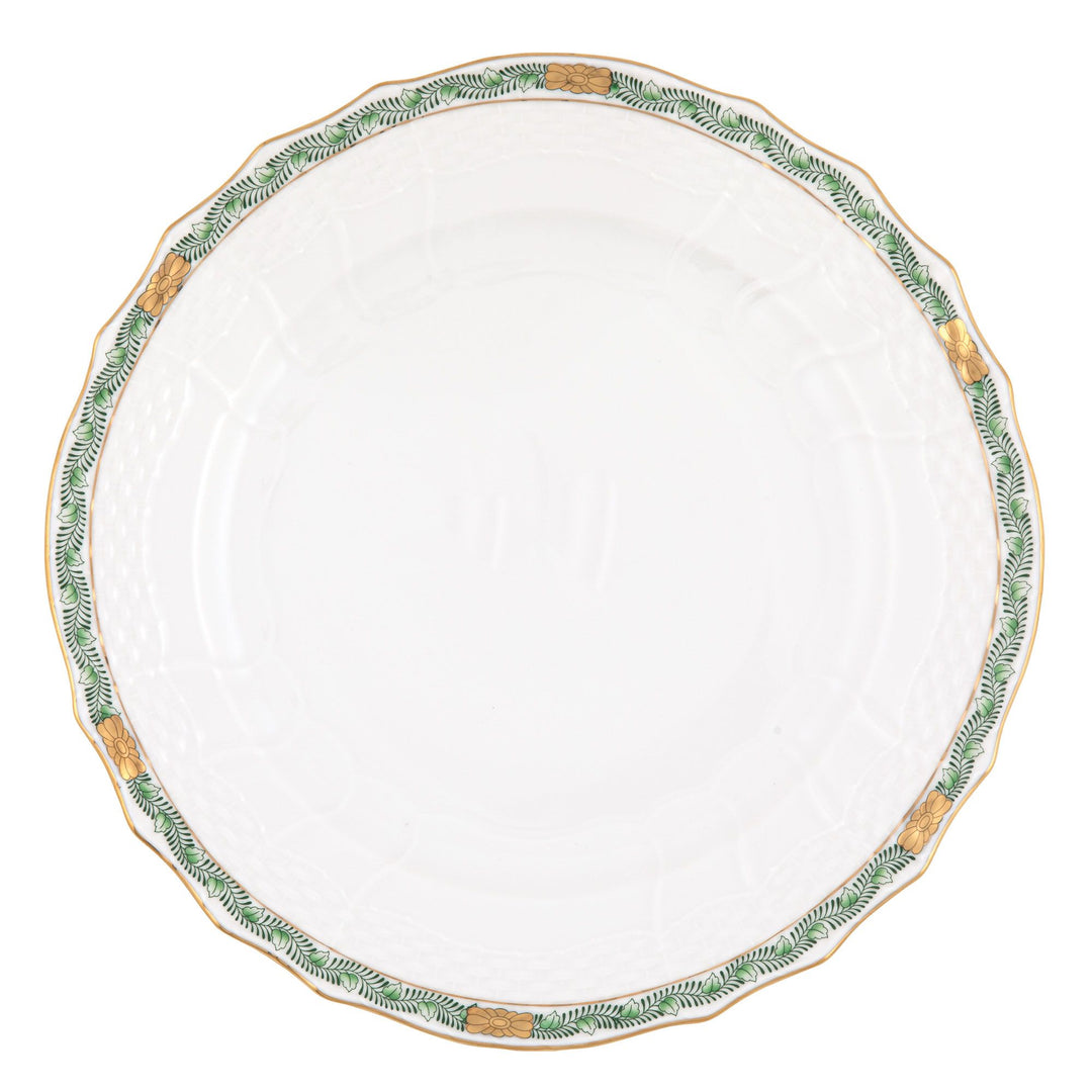 Chinese Bouquet Garland Green Service Plate