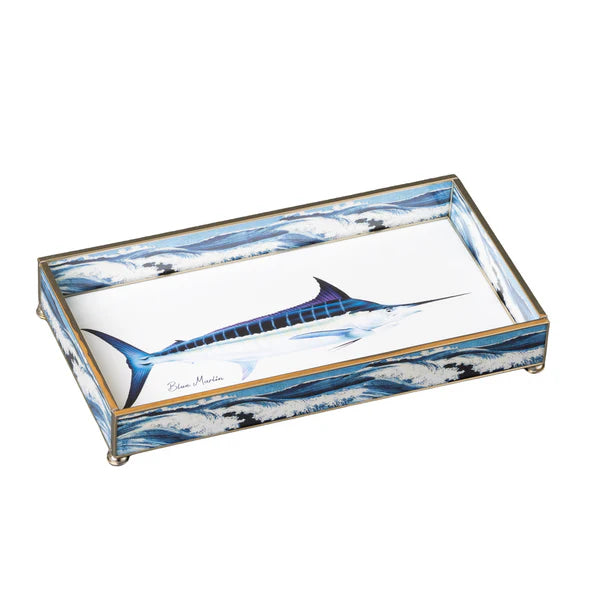 Blue Marlin Glass Tray