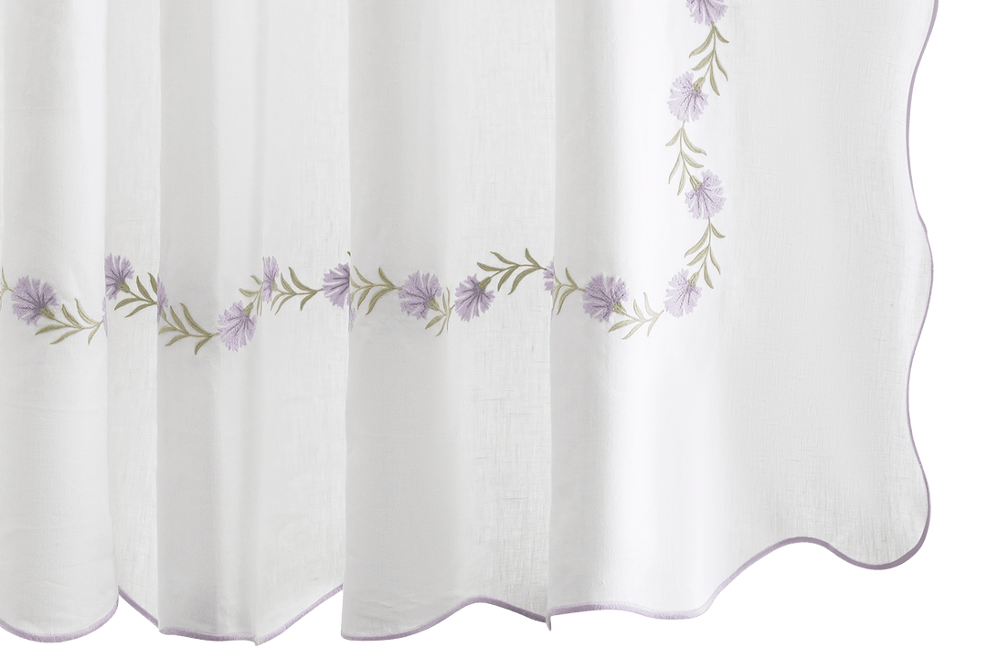 lavender flower curtains Matouk Daphne Shower Curtain