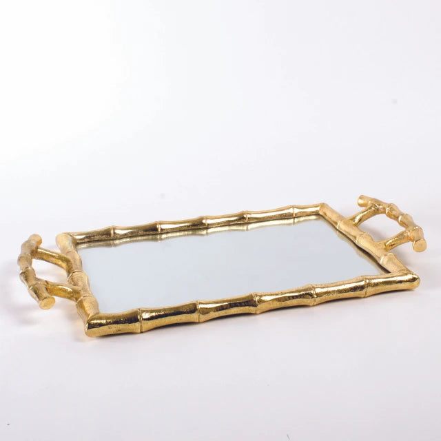 Gold Bamboo Vanity Tray