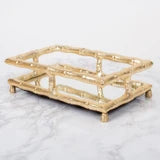 Gold Bamboo Guest Towel Tray