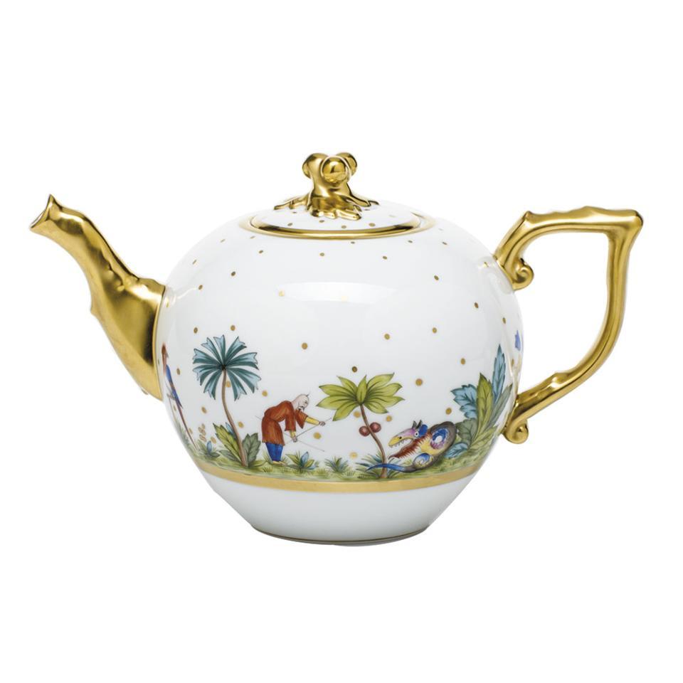 Asian Garden Tea Pot With Twist