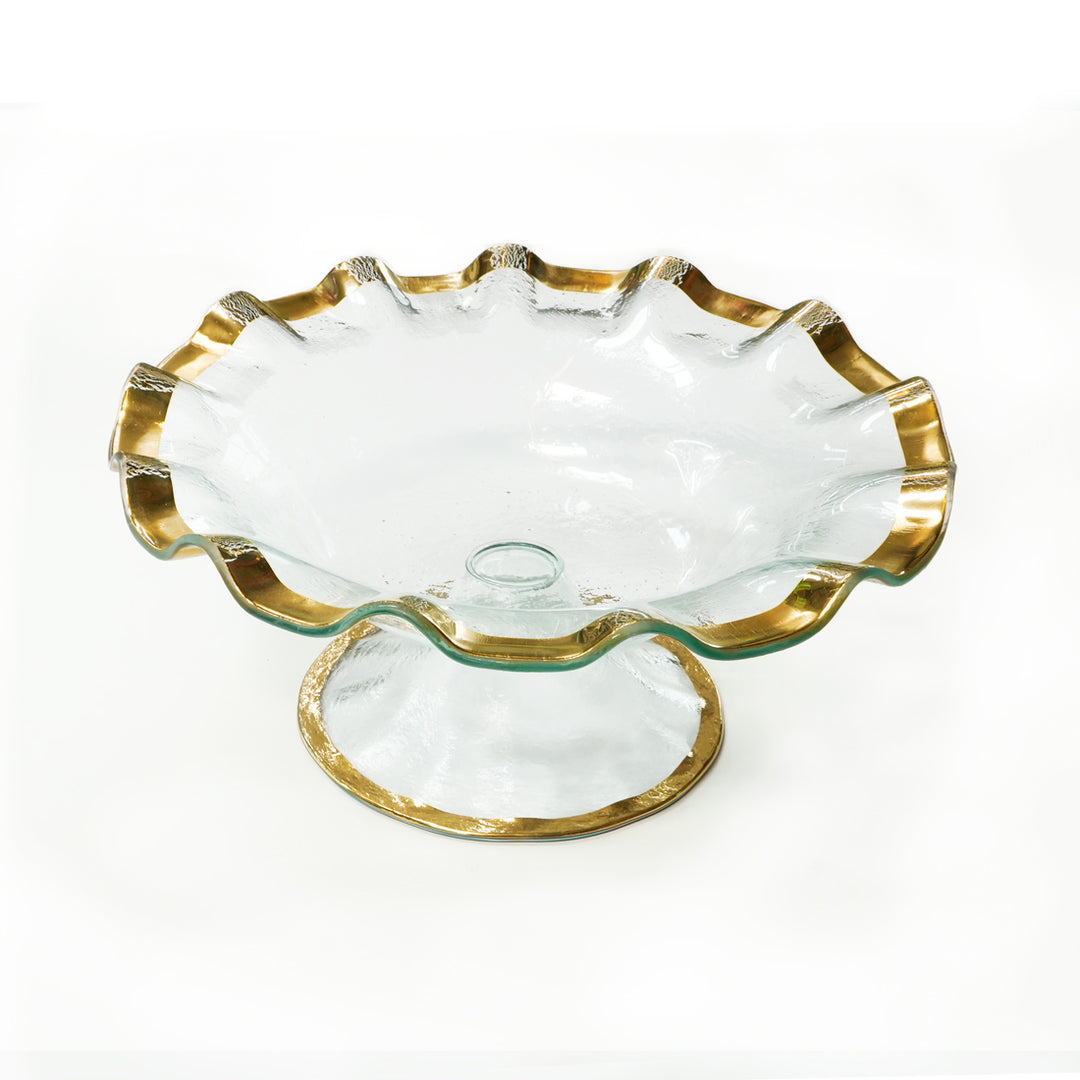 Ruffle Gold Footed Serving Bowl