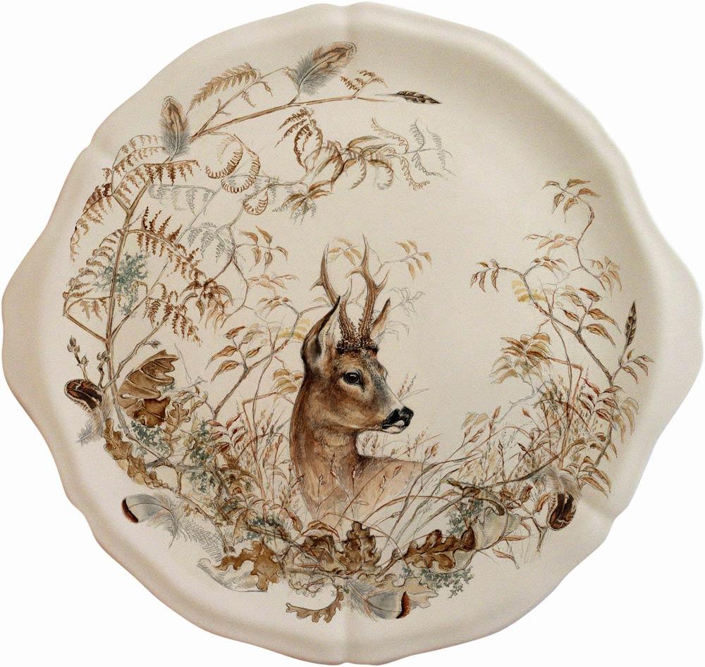 Sologne Eared Cake Platter, Deer