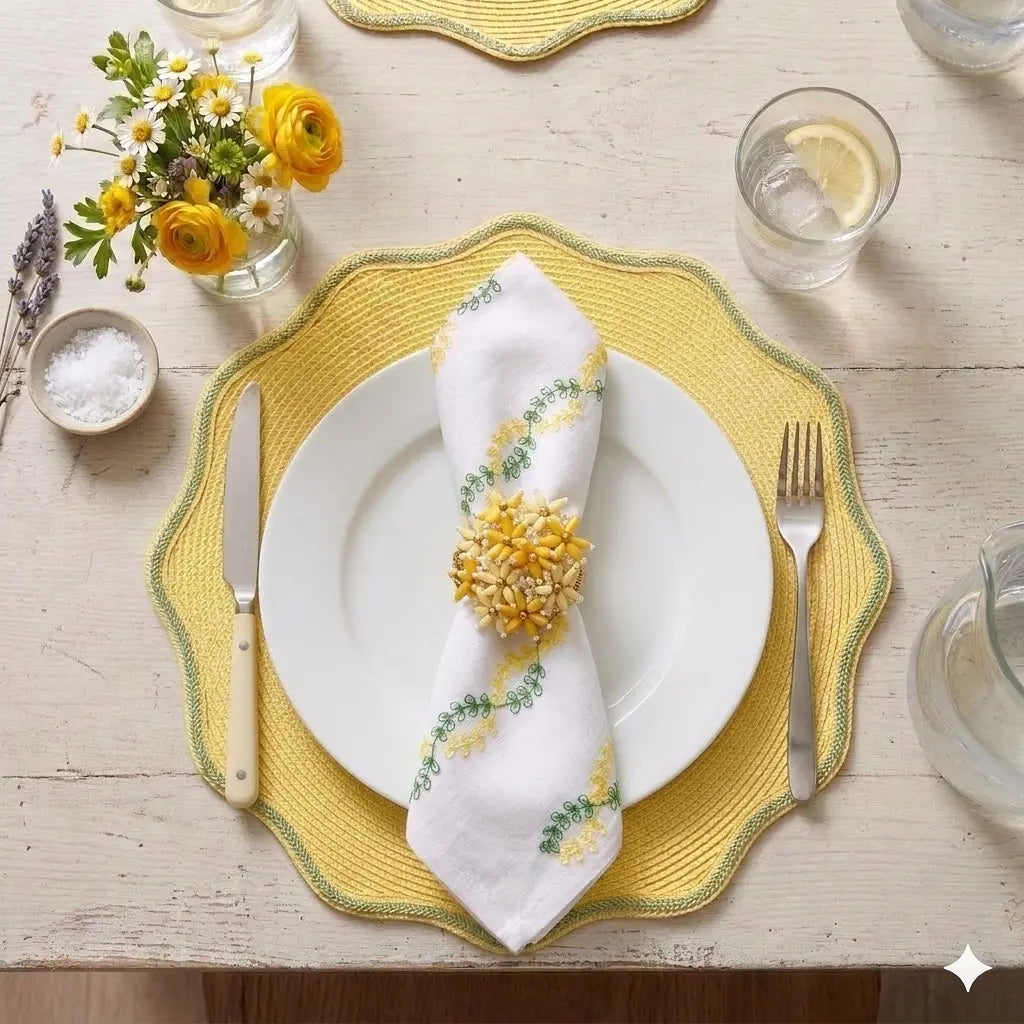 Summer Piped Oxford Placemat-Set/4