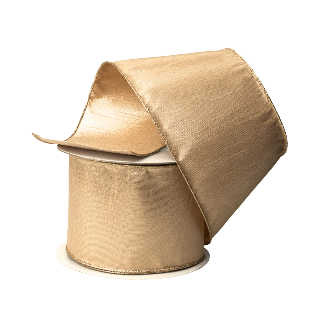 Gold Dupioni Ribbon 4"