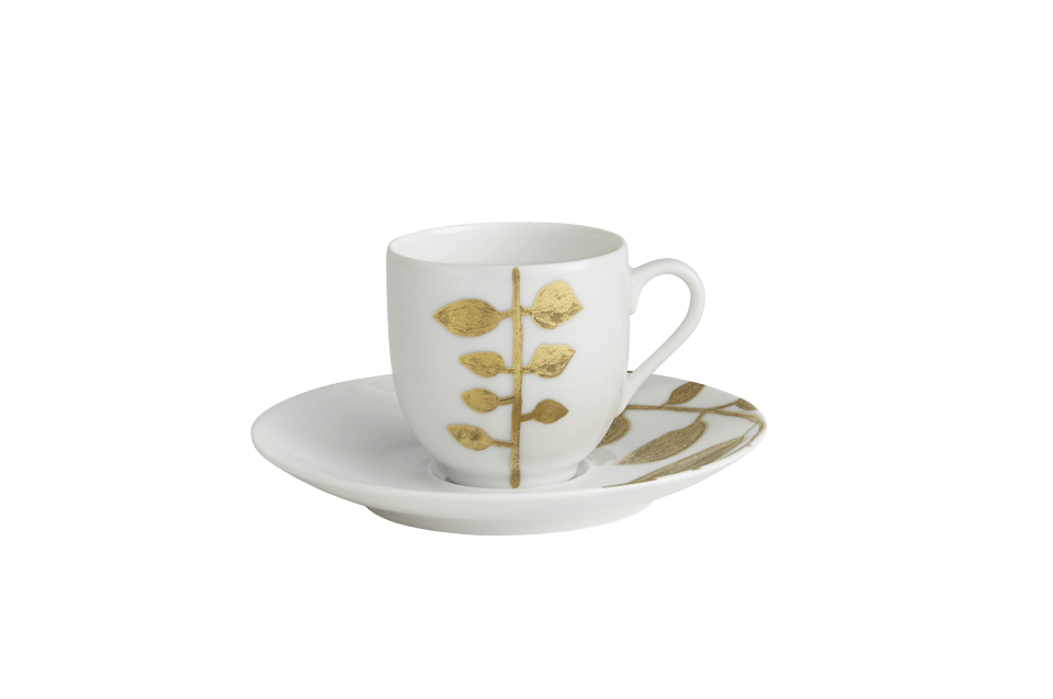 Daphne - White Coffee Cup & Saucer