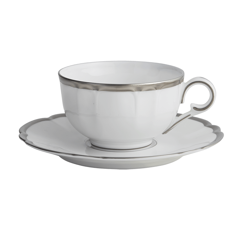 Colette - Platinum Tea Cup & Saucer